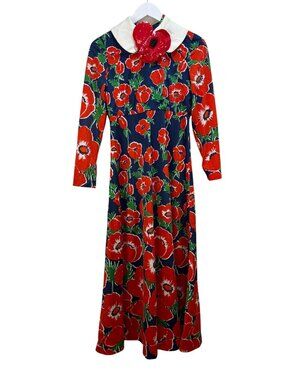 Joan Leslie Kasper Vintage Floral Maxi Dress 1970s Poppy Tradwife